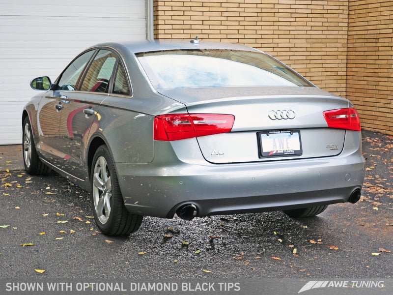 AWE Tuning Audi C7 A6 3.0T Touring Edition Exhaust - Dual Outlet Diamond Black Tips - AWE3015-33052
