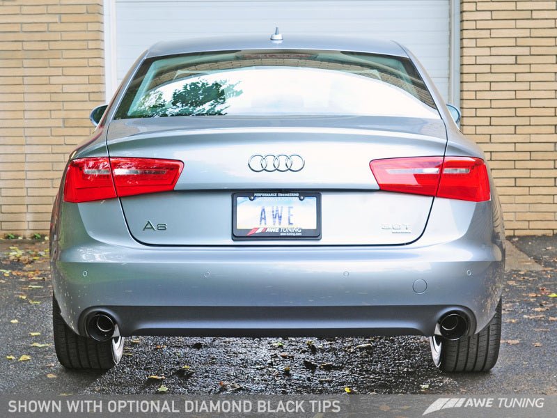 AWE Tuning Audi C7 A6 3.0T Touring Edition Exhaust - Dual Outlet Diamond Black Tips - AWE3015-33052