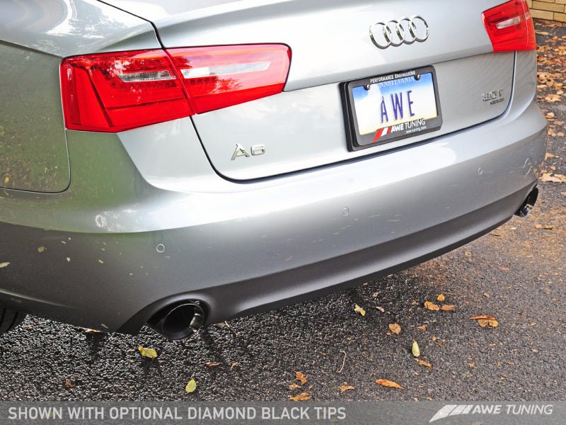 AWE Tuning Audi C7 A6 3.0T Touring Edition Exhaust - Dual Outlet Diamond Black Tips - AWE3015-33052