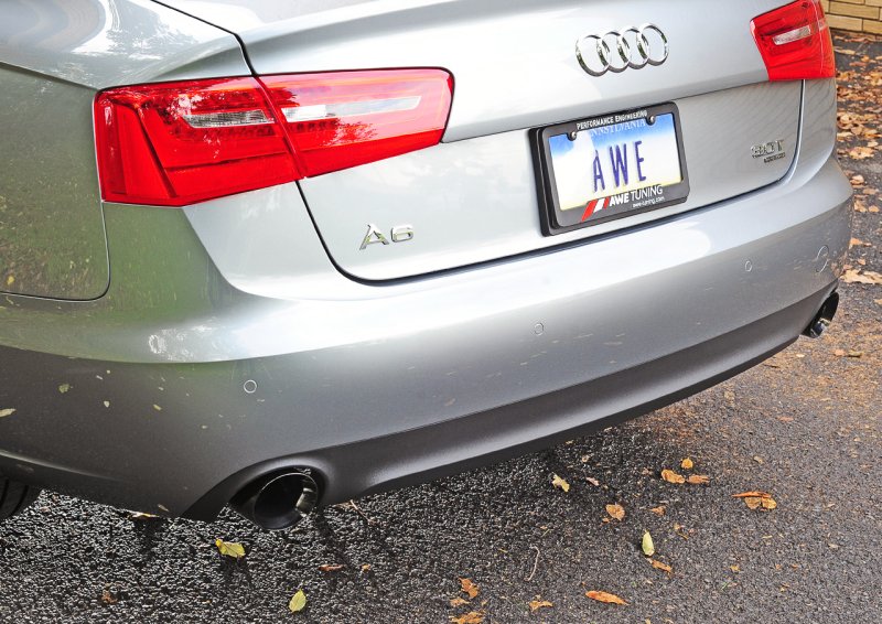 AWE Tuning Audi C7 A6 3.0T Touring Edition Exhaust - Dual Outlet Diamond Black Tips - AWE3015-33052