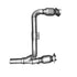 BBK 2007-2011 Jeep 3.8L 1-5/8" Long Tube Headers w/ Y Pipe w/ Converters Silver Ceramic