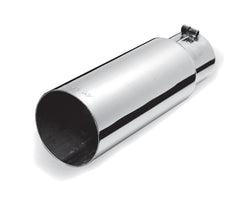 Gibson Polished SS Round Single Wall Straight-Cut Tip 3.5" Outlet/2.75" Inlet/12" Length
