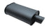 Vibrant Street Power FLAT BLACK Oval Muffler with Single 3" Outlet - 2.5" inlet I.D.