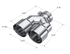 MBRP Universal Polished SS Exhaust Tip 3" Inlet/Dual 4" Outlet/Staggered L 9.87"/R 9.37"