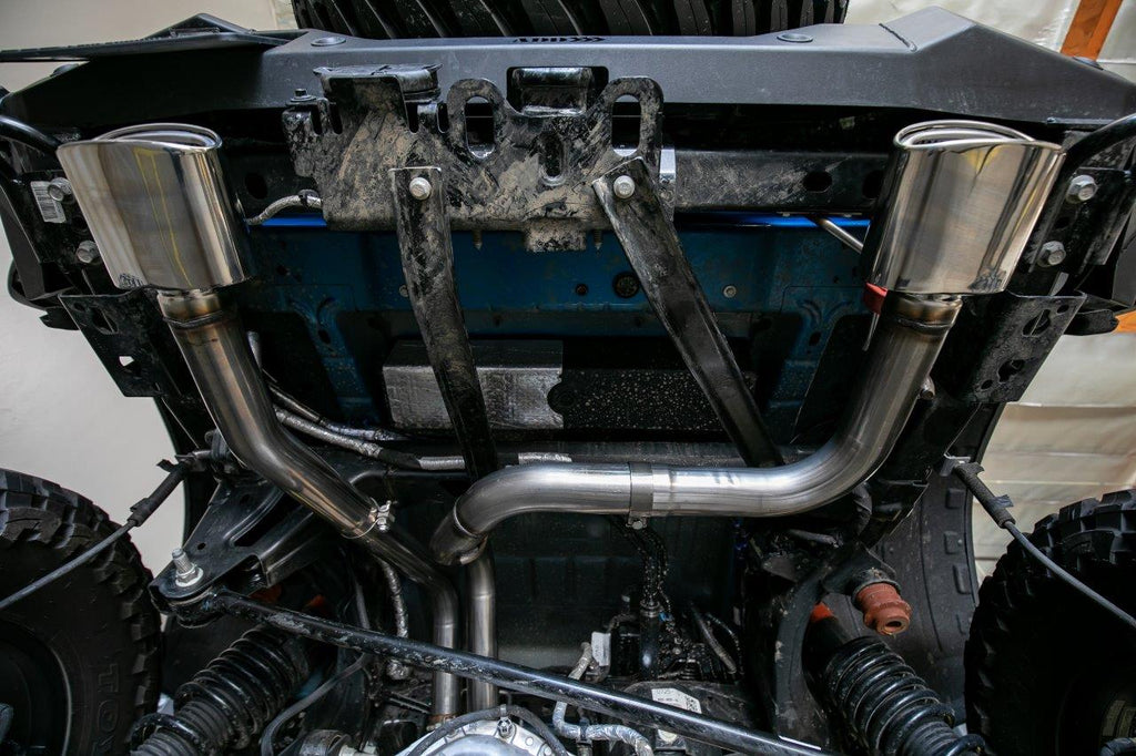 Remark -2022-2023 Ford Bronco Raptor Dual Axle-Back Hi-Clearance w/ Dual Polished Tips - Exhaust Parts Pro - REMRBD-A1063F-06