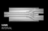 MagnaFlow Universal SS Muffler 22"x5"x11" 3" Center Inlet/3" Dual Outlet
