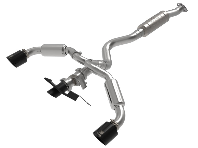 aFe 2023-2024 Toyota GR Corolla 1.6L Triple Exit Catback Exhaust w/ Black Tips - AFE49-36067-B