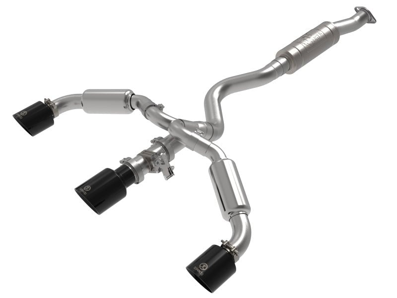 aFe 23-24 Toyota GR Corolla L3 1.6L (t) Gemini XV 3in to 2-1/2in Cat Back Exhaust w/ Black Tips -