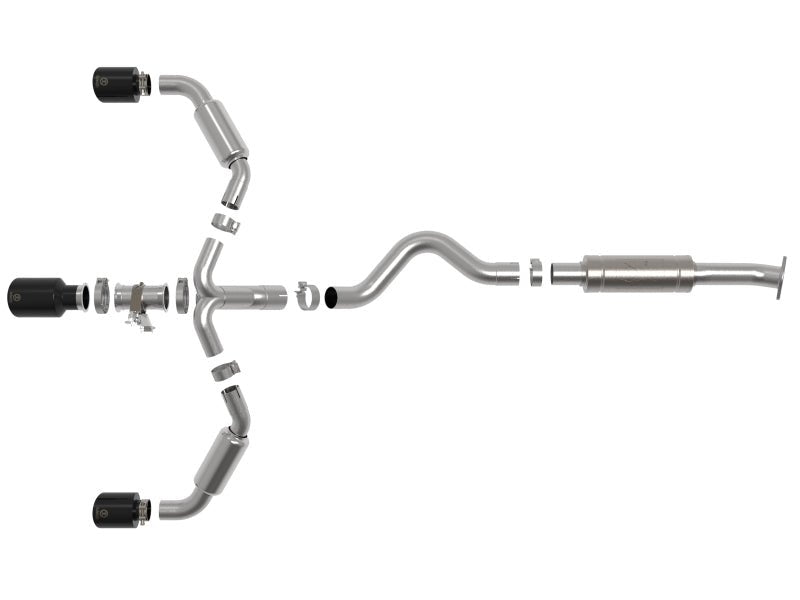 aFe 23-24 Toyota GR Corolla L3 1.6L (t) Gemini XV 3in to 2-1/2in Cat Back Exhaust w/ Black Tips -