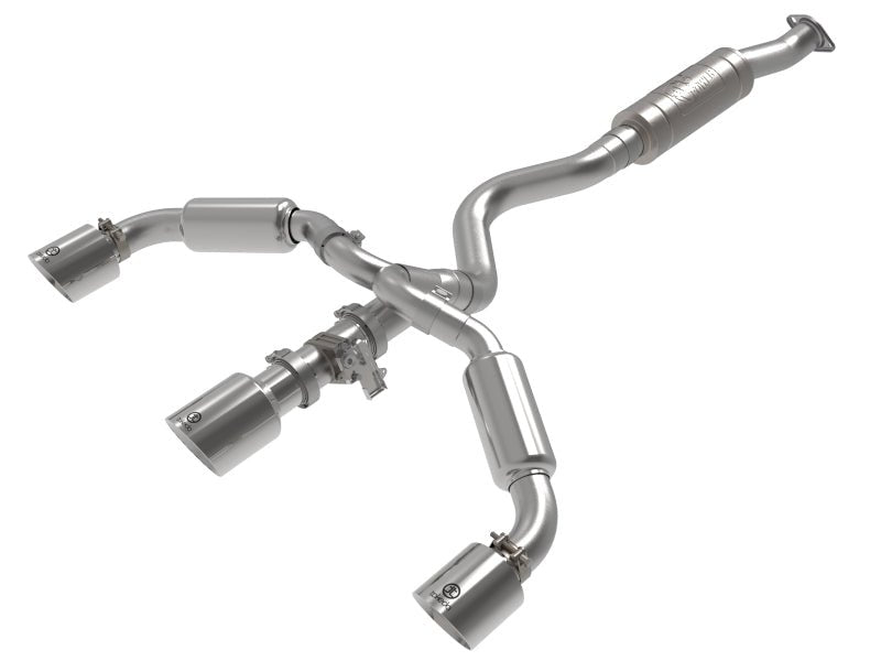 aFe 23-24 Toyota GR Corolla L3 1.6L (t) Gemini XV 3in to 2-1/2in Cat Back Exhaust w/ Polished Tips - AFE49-36070-P