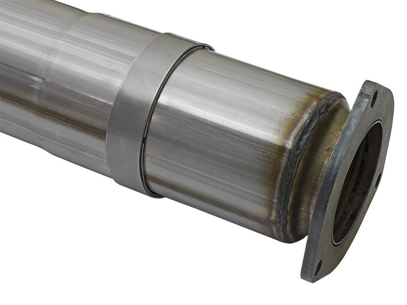 aFe Large Bore-HD 5in DPF Back 409 SS Exhaust System w/Black Tip 2017 Ford Diesel Trucks V8 6.7L(td) - AFE49-43090-B