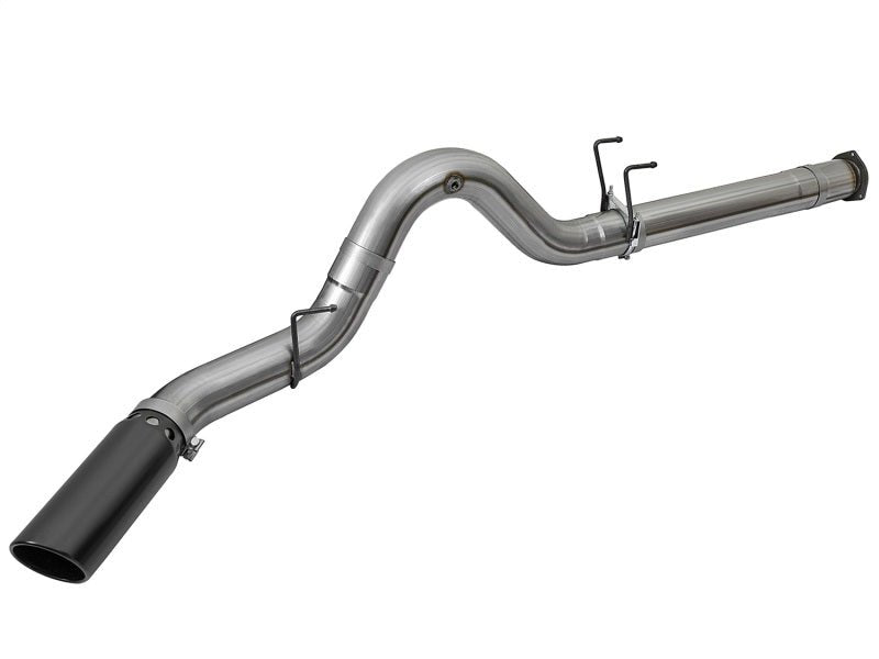 aFe Large Bore-HD 5in DPF Back 409 SS Exhaust System w/Black Tip 2017 Ford Diesel Trucks V8 6.7L(td) - AFE49-43090-B