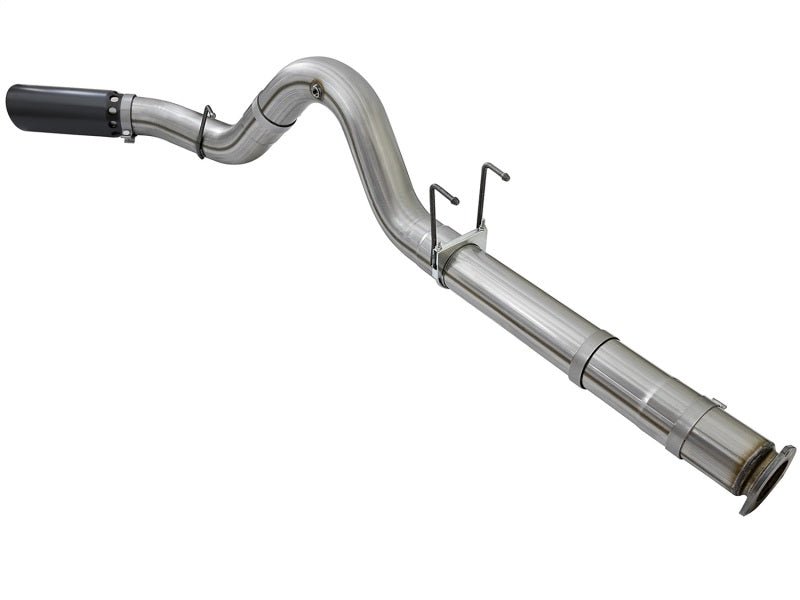 aFe Large Bore-HD 5in DPF Back 409 SS Exhaust System w/Black Tip 2017 Ford Diesel Trucks V8 6.7L(td) - AFE49-43090-B