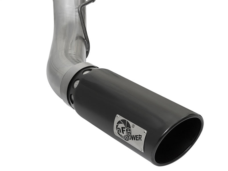 aFe Large Bore-HD 5in DPF Back 409 SS Exhaust System w/Black Tip 2017 Ford Diesel Trucks V8 6.7L(td) - AFE49-43090-B