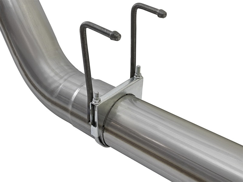 aFe Large Bore-HD 5in DPF Back 409 SS Exhaust System w/Black Tip 2017 Ford Diesel Trucks V8 6.7L(td) - AFE49-43090-B