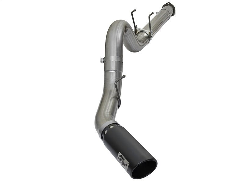 aFe Large Bore-HD 5in DPF Back 409 SS Exhaust System w/Black Tip 2017 Ford Diesel Trucks V8 6.7L(td) - AFE49-43090-B