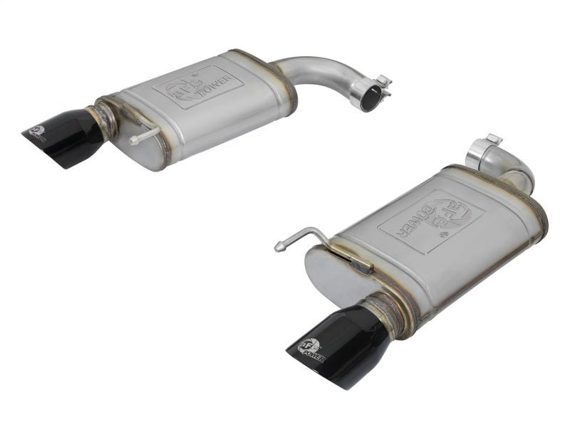 aFe MACHForce XP 2.5in 409 Stainless Axle Back Exhaust w/ Black Tips 15-17 Ford Mustang I4-2.3L (t) - AFE49-43085-B