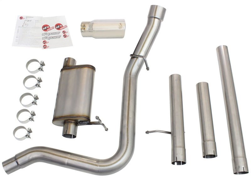 aFe MACHForce XP Exhaust 3in-3.5in SS Single Side Ext CB w/ Polish Tip 99-04 Ford F-250 V8 5.4L/6.8L - AFE49-43076-P