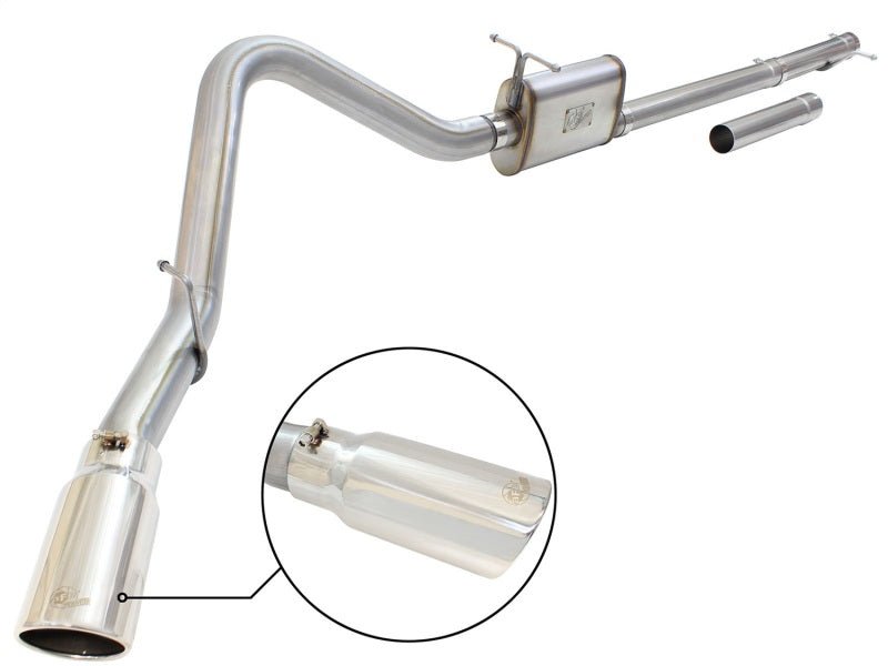 aFe MACHForce XP Exhaust 3in-3.5in SS Single Side Ext CB w/ Polish Tip 99-04 Ford F-250 V8 5.4L/6.8L - AFE49-43076-P