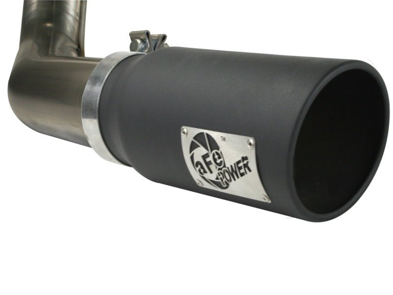 aFe MACHForce XP Exhaust Cat-Back SS-409 4in Black Tip 11-12 Ford F-150 EcoBoost V6-3.5L (tt) - AFE49-43041-B
