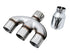 AWE Tuning 17-20 Honda Civic Si 1.5L Turbo Dual-to-Triple Tip Conversion Kit - Chrome Silver Tip - AWE3810-52018