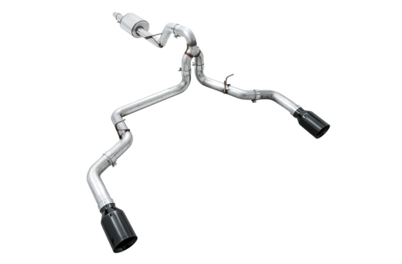 AWE Tuning 2015+ Ford F-150 0FG Dual Exit Performance Exhaust System w/5in Diamond Black Tips - AWE3015-33120