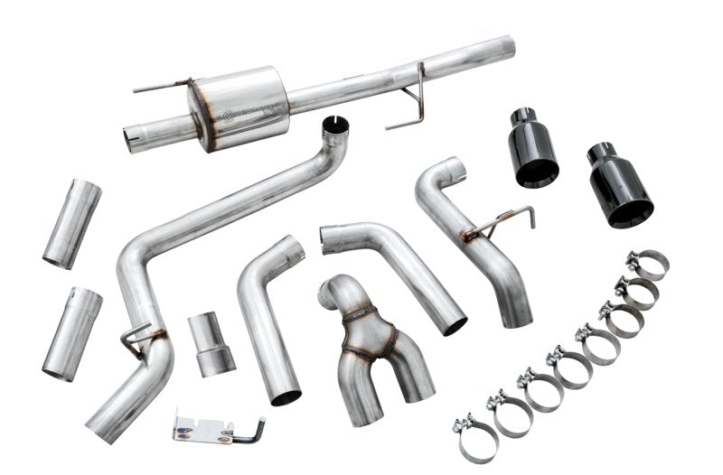 AWE Tuning 2015+ Ford F-150 0FG Dual Exit Performance Exhaust System w/5in Diamond Black Tips - AWE3015-33120