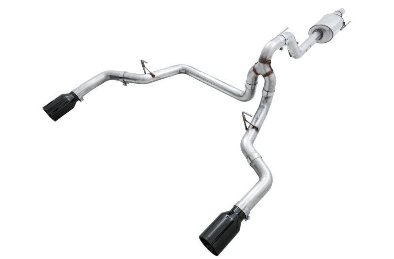 AWE Tuning 2015+ Ford F-150 0FG Dual Exit Performance Exhaust System w/5in Diamond Black Tips - AWE3015-33120