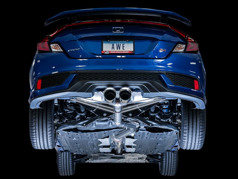 AWE Tuning 2017-2021 Honda Civic SI 1.5L / Type R 2.0L Turbo Triple-to-Dual Tip Conversion Kit - AWE3810-31016