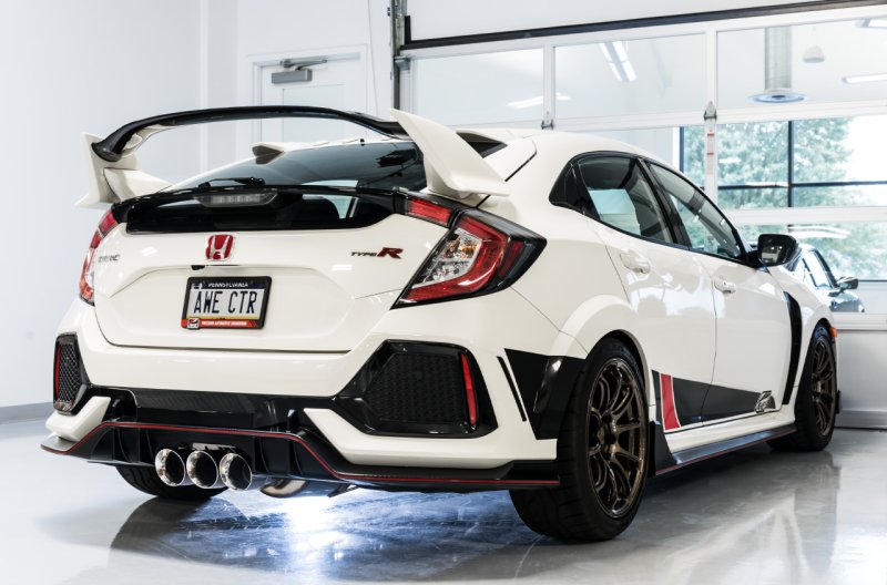 AWE Tuning 2017-2021 Honda Civic Type R Track Edition Exhaust w/Front Pipe & Triple Chrome Silver Tips - AWE3020-52000