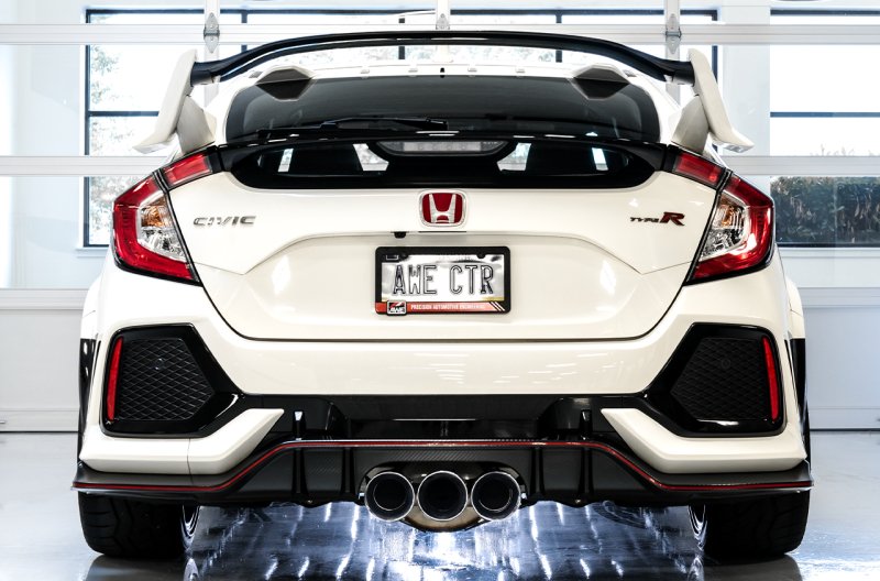 AWE Tuning 2017-2021 Honda Civic Type R Track Edition Exhaust w/Front Pipe & Triple Chrome Silver Tips - AWE3020-52000