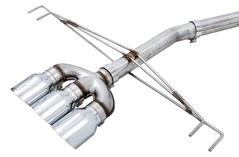 AWE Tuning 2017-2021 Honda Civic Type R Track Edition Exhaust w/Front Pipe & Triple Chrome Silver Tips - AWE3020-52000