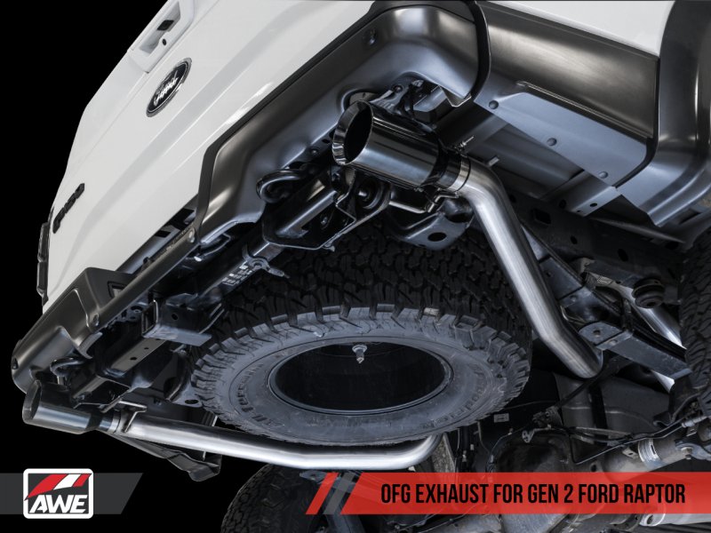 AWE Tuning 2017+ Ford Raptor 0 FG Performance Exhaust System - w/ Diamond Black Tips - AWE3015-33106