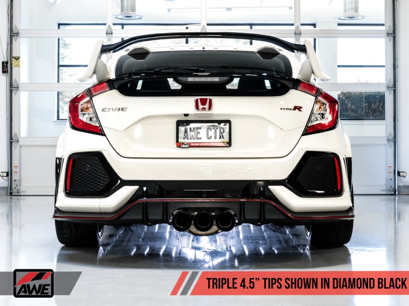 AWE Tuning 2017+ Honda Civic Type R Touring Edition Exhaust w/Front & Mid Pipe - Diamond Blk Tips - AWE3015-43000