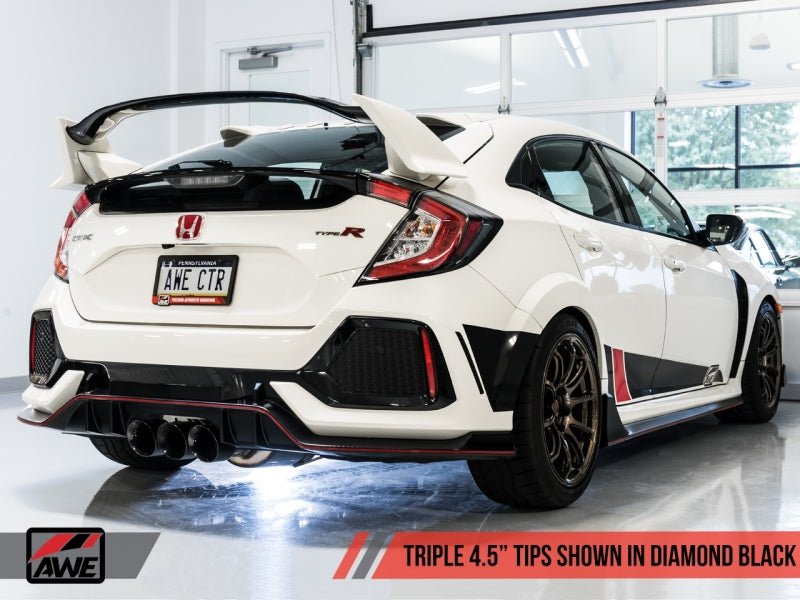 AWE Tuning 2017+ Honda Civic Type R Touring Edition Exhaust w/Front & Mid Pipe - Diamond Blk Tips - AWE3015-43000