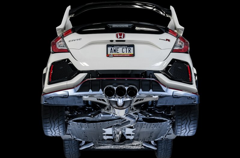AWE Tuning 2017+ Honda Civic Type R Touring Edition Exhaust w/Front & Mid Pipe - Diamond Blk Tips - AWE3015-43000
