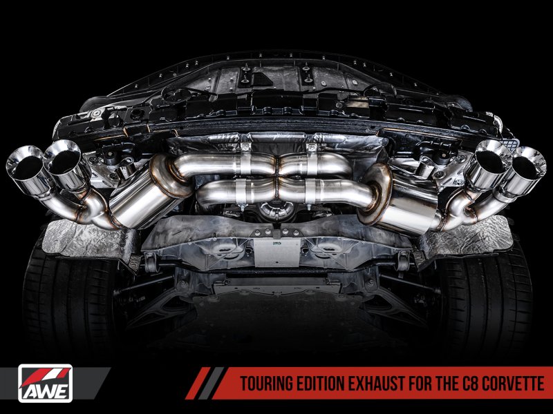 AWE Tuning 2020-2023 Chevrolet Corvette (C8) Touring Edition Exhaust - Quad Chrome Silver Tips - AWE3015-42151