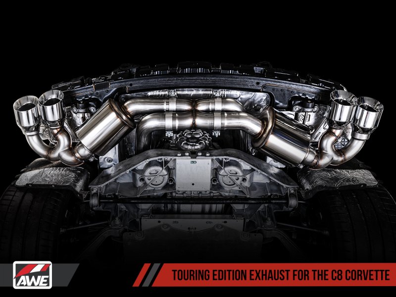 AWE Tuning 2020-2023 Chevrolet Corvette (C8) Touring Edition Exhaust - Quad Chrome Silver Tips - AWE3015-42151