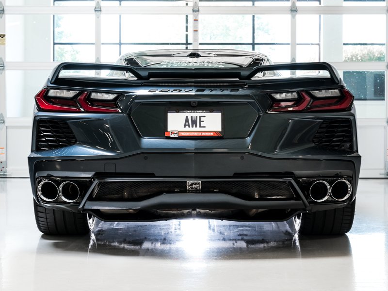 AWE Tuning 2020-2023 Chevrolet Corvette (C8) Touring Edition Exhaust - Quad Chrome Silver Tips - AWE3015-42151