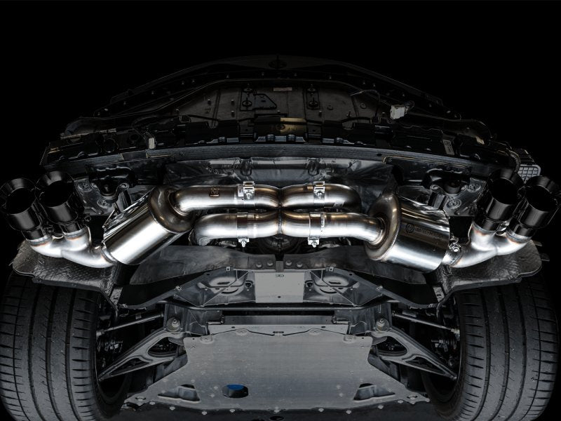 AWE Tuning 2020-2023 Chevrolet Corvette (C8) Touring Edition Exhaust - Quad Diamond Black Tips - AWE3015-43159
