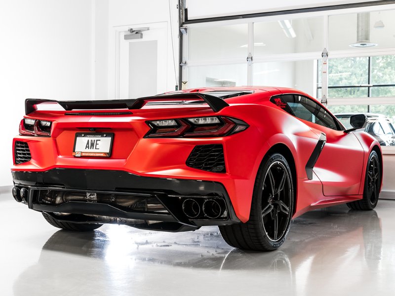 AWE Tuning 2020-2023 Chevrolet Corvette (C8) Touring Edition Exhaust - Quad Diamond Black Tips - AWE3015-43159