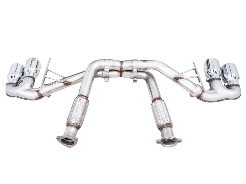 AWE Tuning 2020-2023 Chevrolet Corvette (C8) Track Edition Exhaust - Quad Chrome Silver Tips - AWE3020-42080