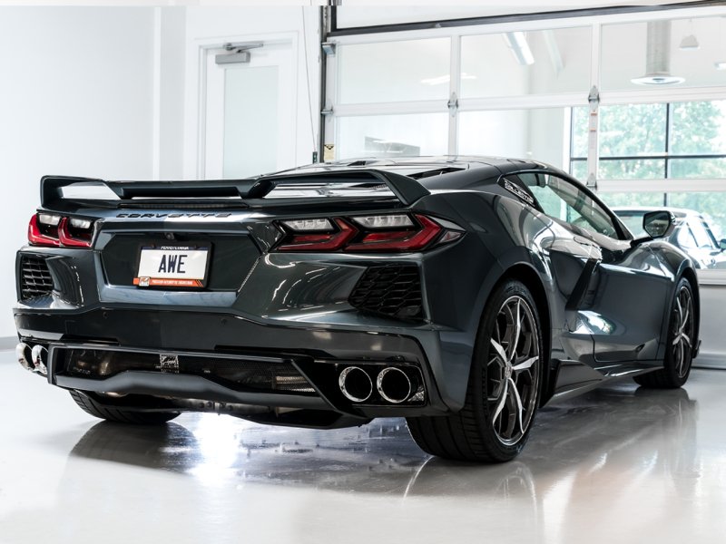 AWE Tuning 2020-2023 Chevrolet Corvette (C8) Track Edition Exhaust - Quad Chrome Silver Tips - AWE3020-42080