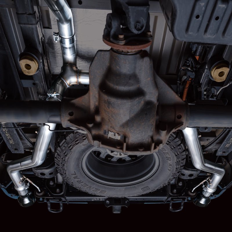 AWE Tuning 2021+ Ford F-150 Tremor (w/ Bumper Cutouts) 0FG Non-Resonated Catback -Diamond Black Tips - AWE3020-33402