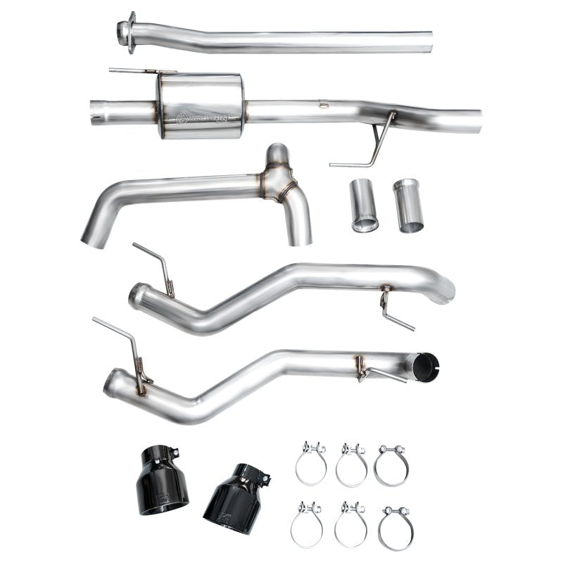 AWE Tuning 2021+ Ford F-150 Tremor (w/ Bumper Cutouts) 0FG Non-Resonated Catback -Diamond Black Tips - AWE3020-33402