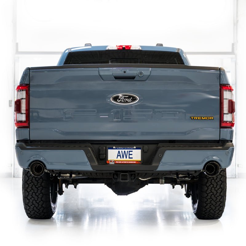 AWE Tuning 2021+ Ford F-150 Tremor (w/ Bumper Cutouts) 0FG Non-Resonated Catback -Diamond Black Tips - AWE3020-33402