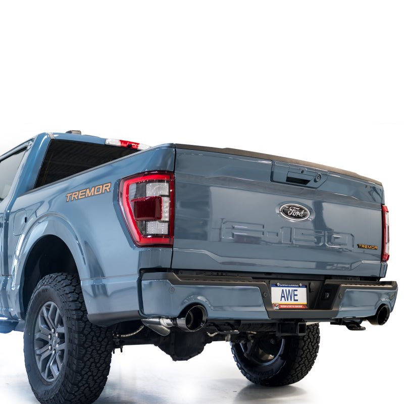AWE Tuning 2021+ Ford F-150 Tremor (w/ Bumper Cutouts) 0FG Non-Resonated Catback -Diamond Black Tips - AWE3020-33402