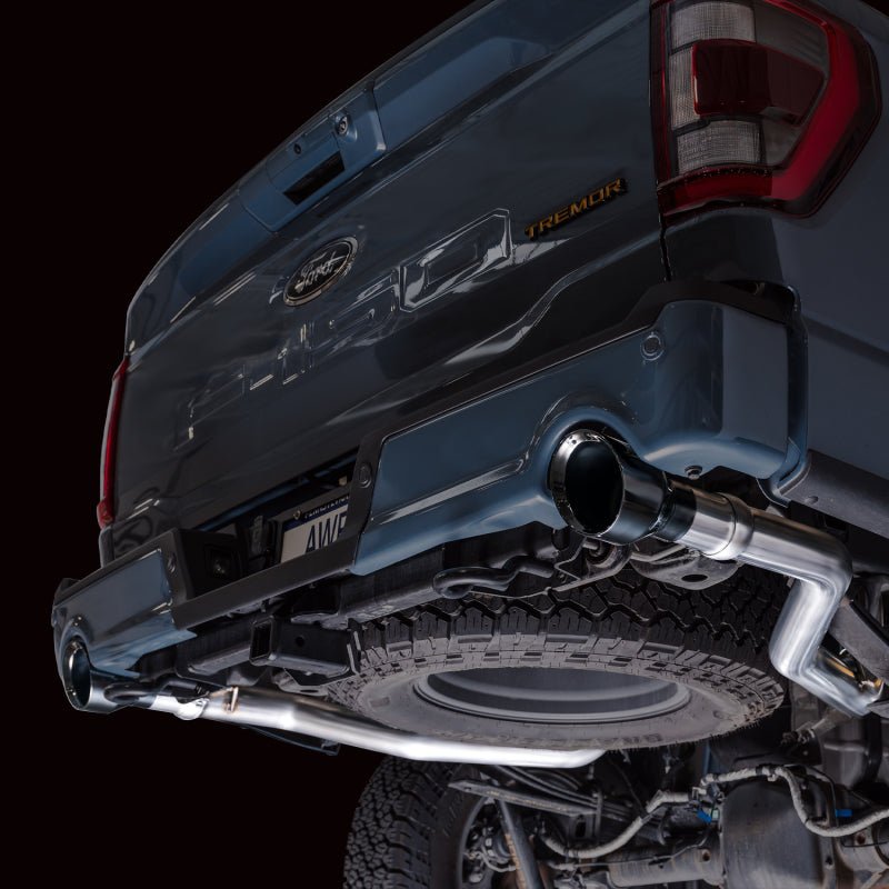 AWE Tuning 2021+ Ford F-150 Tremor (w/ Bumper Cutouts) 0FG Non-Resonated Catback -Diamond Black Tips - AWE3020-33402