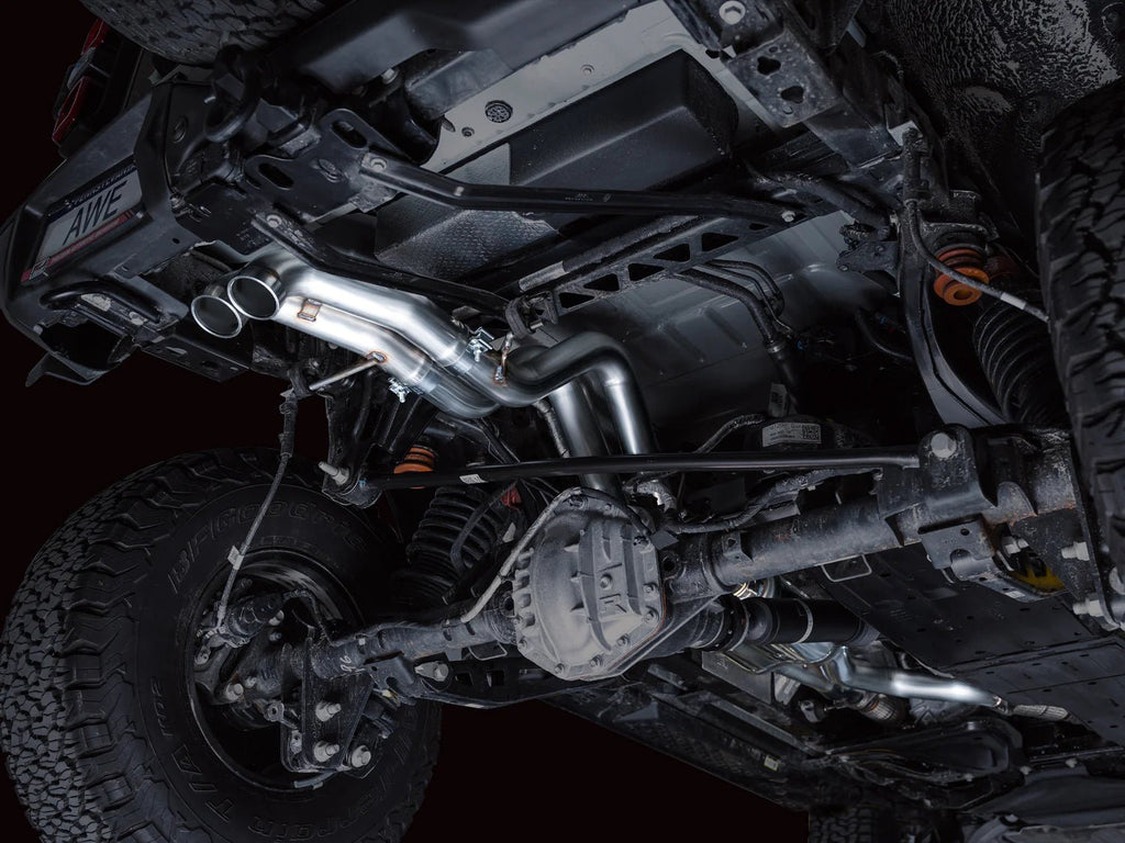 AWE Tuning 2022-2024 Ford Bronco Raptor 4WD Dual BashGuards Catback w/o Tips - AWE3025-31327