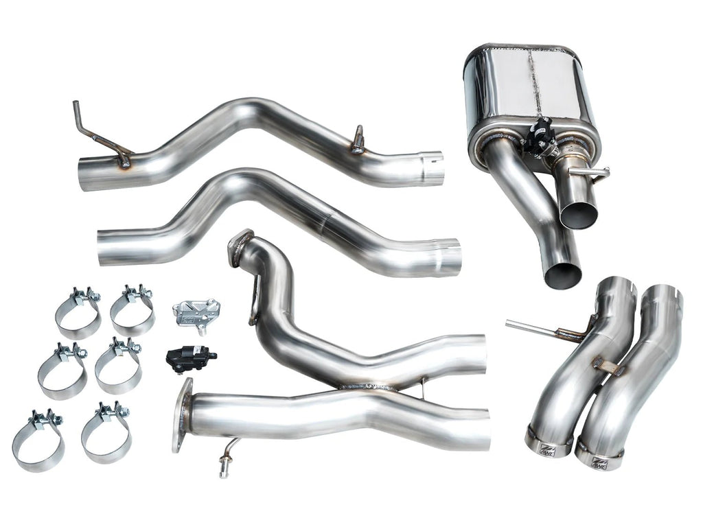 AWE Tuning 2022-2024 Ford Bronco Raptor 4WD Dual BashGuards Catback w/o Tips - AWE3025-31327